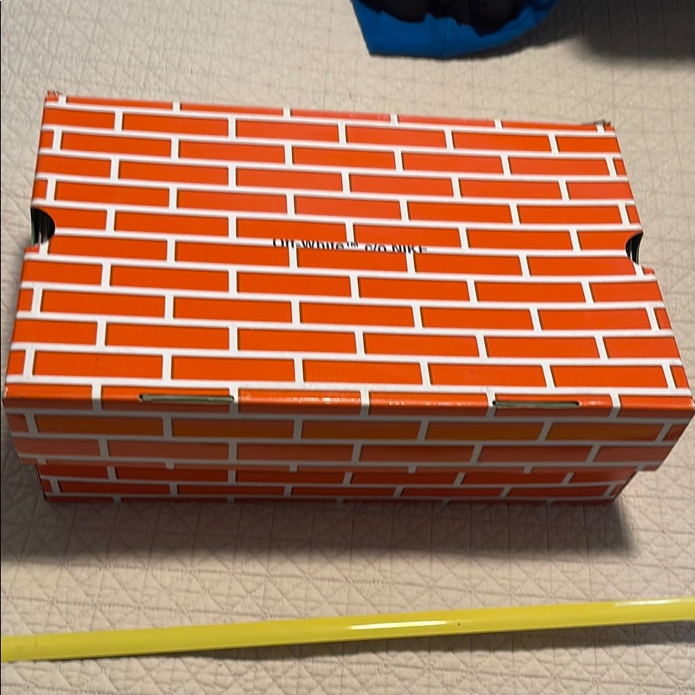 Orange Brick Pattern Box OFF WHITE/ NIKE last shoe Virgil